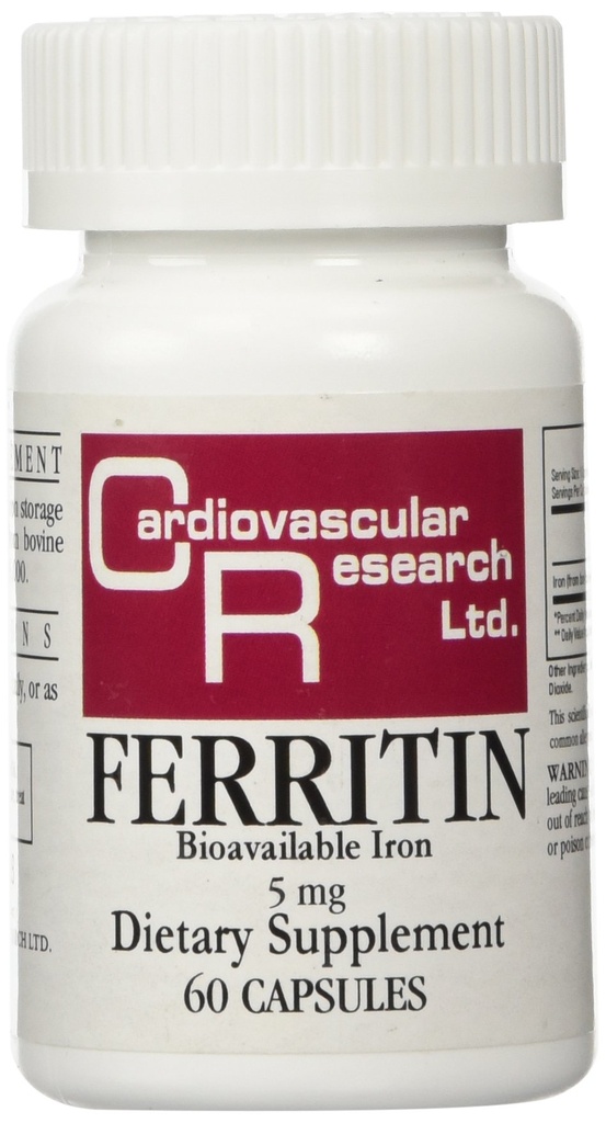 Kardiovaskulär forskning Ferritin Maximum Absorption Iron Supplement 1-Pack, 01-Cream,60 kapslar