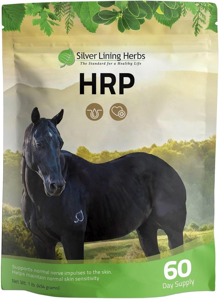 Silver Lining Herbs HRP - Stöder naturliga nervimpulser till hästens hud - främjar normal hudkänslighet - Hjälper med överaktiva nerver - Herbal Supplement för hästar - 1 lb väska