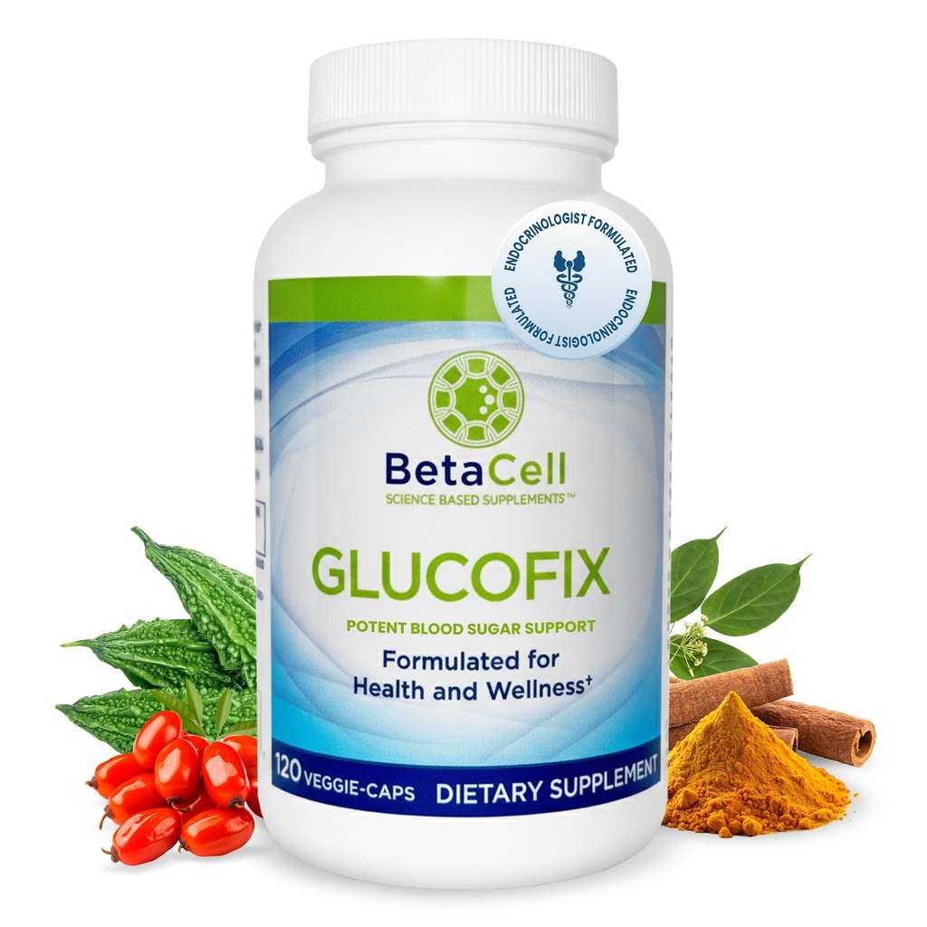 Glucofix - Berberine Supplement - Herbal Supplement med kanel, Gymnema, Berberine, Bitter Melon och Turmeric - 120 kapslar