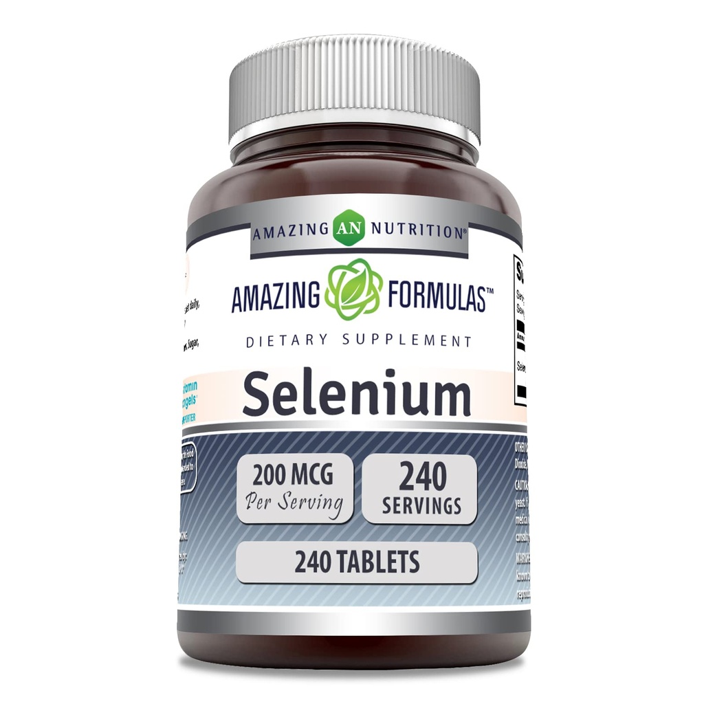 Fantastiska formler Selenium 200 Mcg | Tablets Supplement | Non-GMO | Gluten-Free | Made in USA (1 Pack | 240 Count)