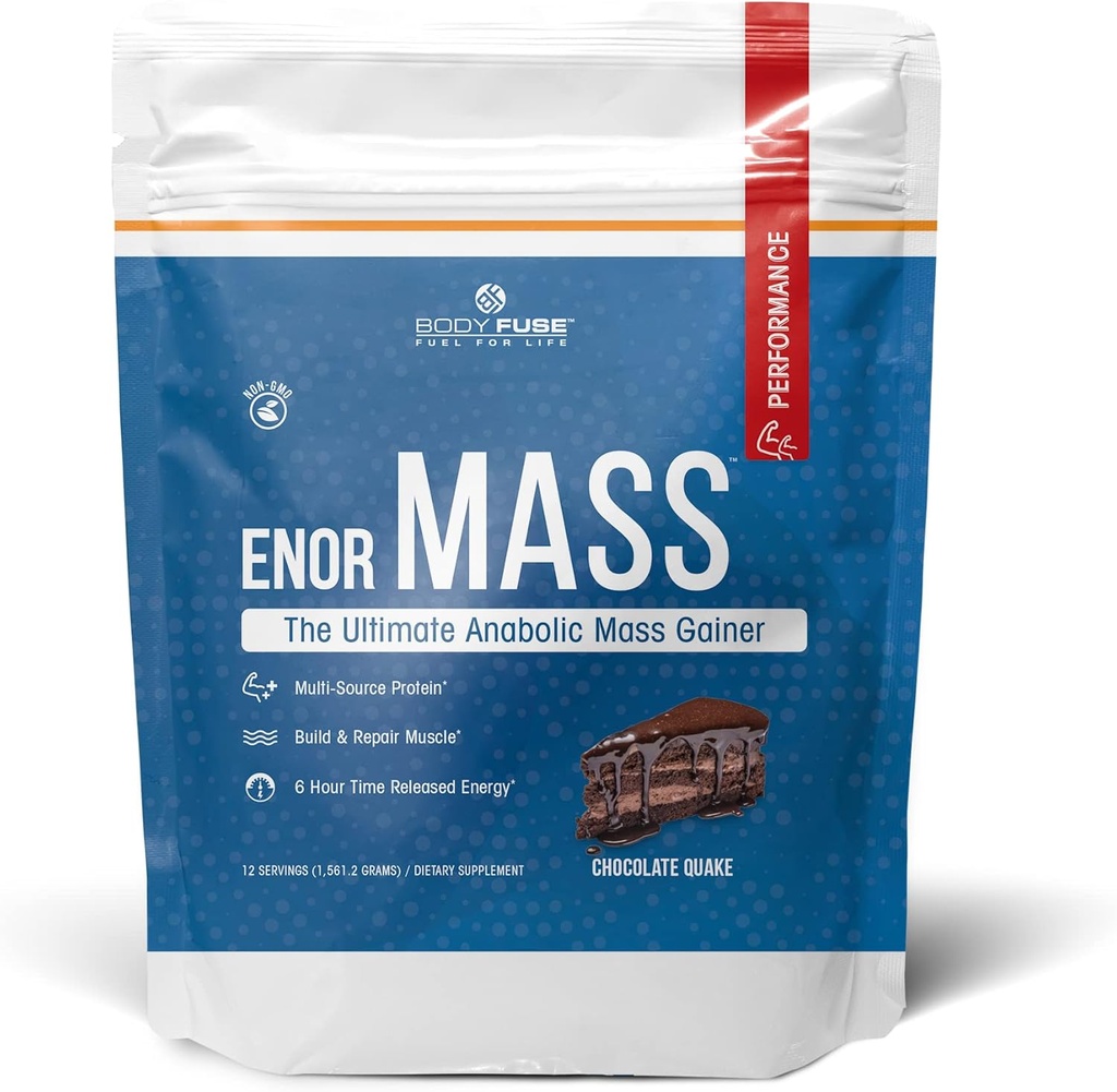EnorMass Chocolate Quake | Weight Gainer & Muscle Builder | 500 Cal per portion