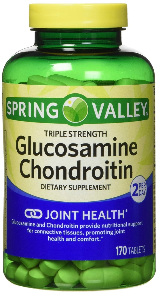 Spring Valley - Glukosamin Chondroitin, Triple Strength, 340 tabletter, Twin Pack