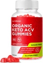Organiska Keto ACV Gummies - Gluten-Free & Sugar-Free Apple Cider Vinegar Supplement för kvinnor Män (1000MG)