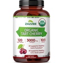 Zazzee USDA Organic Tart Cherry 10:1 Extract, 3000 mg Styrka, 120 Vegan kapslar, 4 månaders leverans, standardiserad, koncentrerad 10X extrakt, 100% vegetarisk, certifierad organisk, all-naturlig och icke-GMO