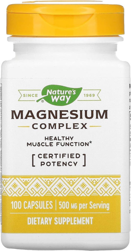 Naturens sätt Premium Magnesiumkomplexttillägg, 500 mg per portion, 100 kapslar