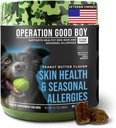 O.G.B. Operation Good Boy - SRE: Skin/Coat/Allergy Supplement for Pets - 90 Count Soft Chews - 12.7 oz - Tillverkade naturliga ingredienser - Veteranägda
