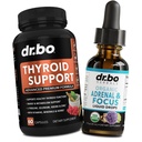 Thyroid Support & Adrenal Focus Drops - Thyroid Supplement Complex med L-Tyrosine Selenium Iodine & Organic Adrenal Support Supplements Focus Liquid Drops - Natural Brain and Memory Fatigue Attention