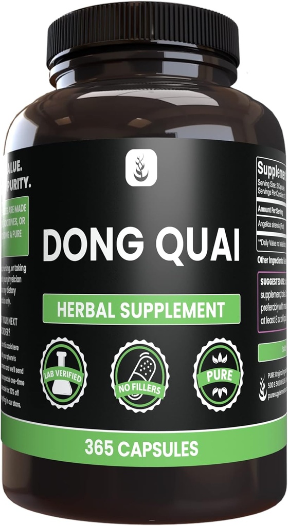 PURE ORIGINAL INGREDIENTS Dong Quai, (365 kapslar), No Magnesium eller Rice Fillers, Always Pure, Lab Verified
