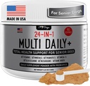 iHeartDogs 24-i-1 Senior Multivitamin Daily + Total Health Support Powder med probiotika, Omega-3, Glukosamin, Mushrooms & Bone Broth-60 portioner