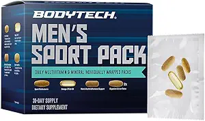 BODYTECH MenaTMs Sport Pack en daglig multivitamin, mineral och tillägg packar en individuellt inslagen (30-dagars leverans)