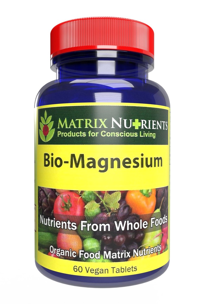 BIO-Magnesium - Premium Magnesium Supplement för: Energi, blodtryck, muskelfunktion, sömn, nervfunktion, blodsockernivåer och mer! - Vegan tabletter (60ct)