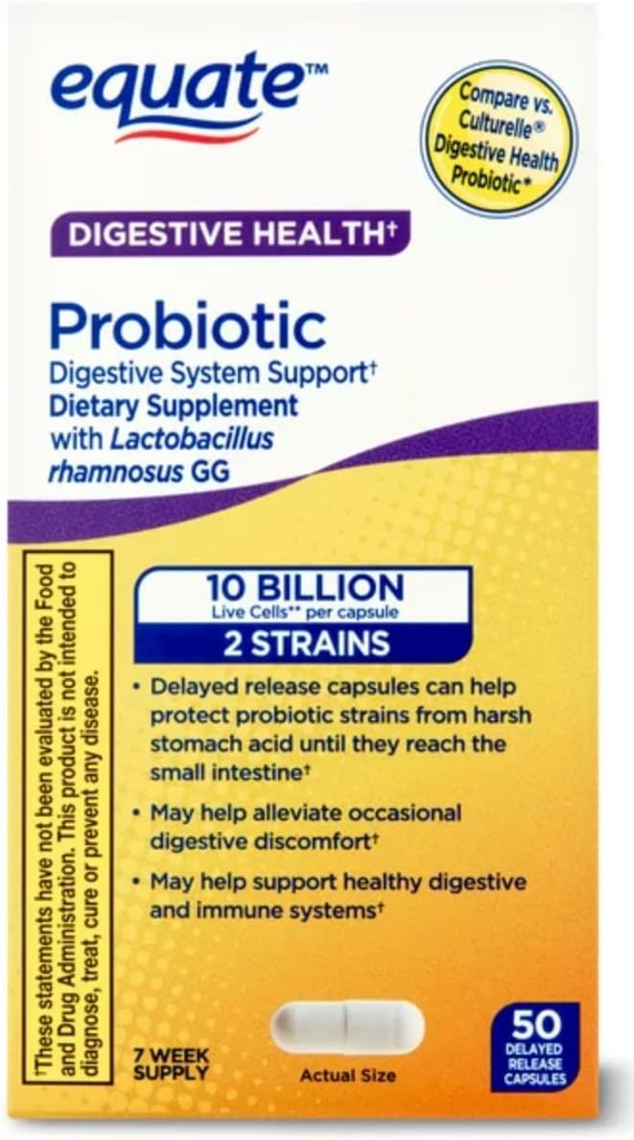 Lika Probiotisk Supplement Digestive System Support - Total Digestive Health Support - Minimerar förstoppning, Diarré, Gas & Bloating -Delayed Release Capsules, 50 Count
