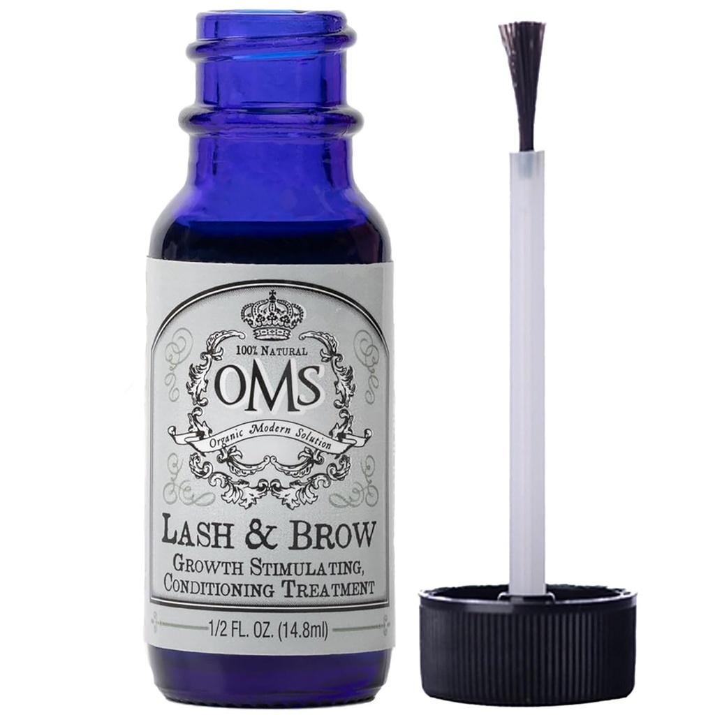 OMS Natural Eyelash Growth Serum - Premium Eyelash Enhancing Formel med Castor Oil & Batana Oil Organic - Tjockare, Längre ögonfransar och ögonbryn på 5 veckor, 8-12 månaders leverans - Tillverkad i USA (15ml)