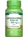 Naturens sanning KSM-66 Ashwagandha | 60 Caplets | med L-Theanine | Vegan, icke-GMO och Gluten fri tillägg