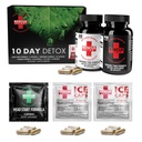 Rädda Detox 10 Day Permanent Detox Kit - 132ct Capsules | Omfattande Full Body Cleanse med Bonus Instant ICE Caps