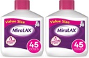 MiraLAX Gentle Constipation Relief Laxative Powder, Stool Softener med PEG 3350, fungerar naturligt med vatten i din kropp, inga hårda biverkningar, Osmotic Laxative, 1 Läkare Rekommenderad (Pack av 2)