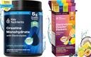 KEY NUTRIENTS Creatine Monohydrate & Hydration Packets Bundle - Unflavored Micronized Creatine Powder (60 portioner) + Electrolyte Powder Packets (10 portioner) - Boost Strength, Hydration & Recovery