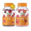 Livlig järn & Vitamin C Kids + Zink 25mg Kids, Gummies Bundle - Stor smak, vitamintillskott, Gluten Free, GMO Free, Chewable Gummy