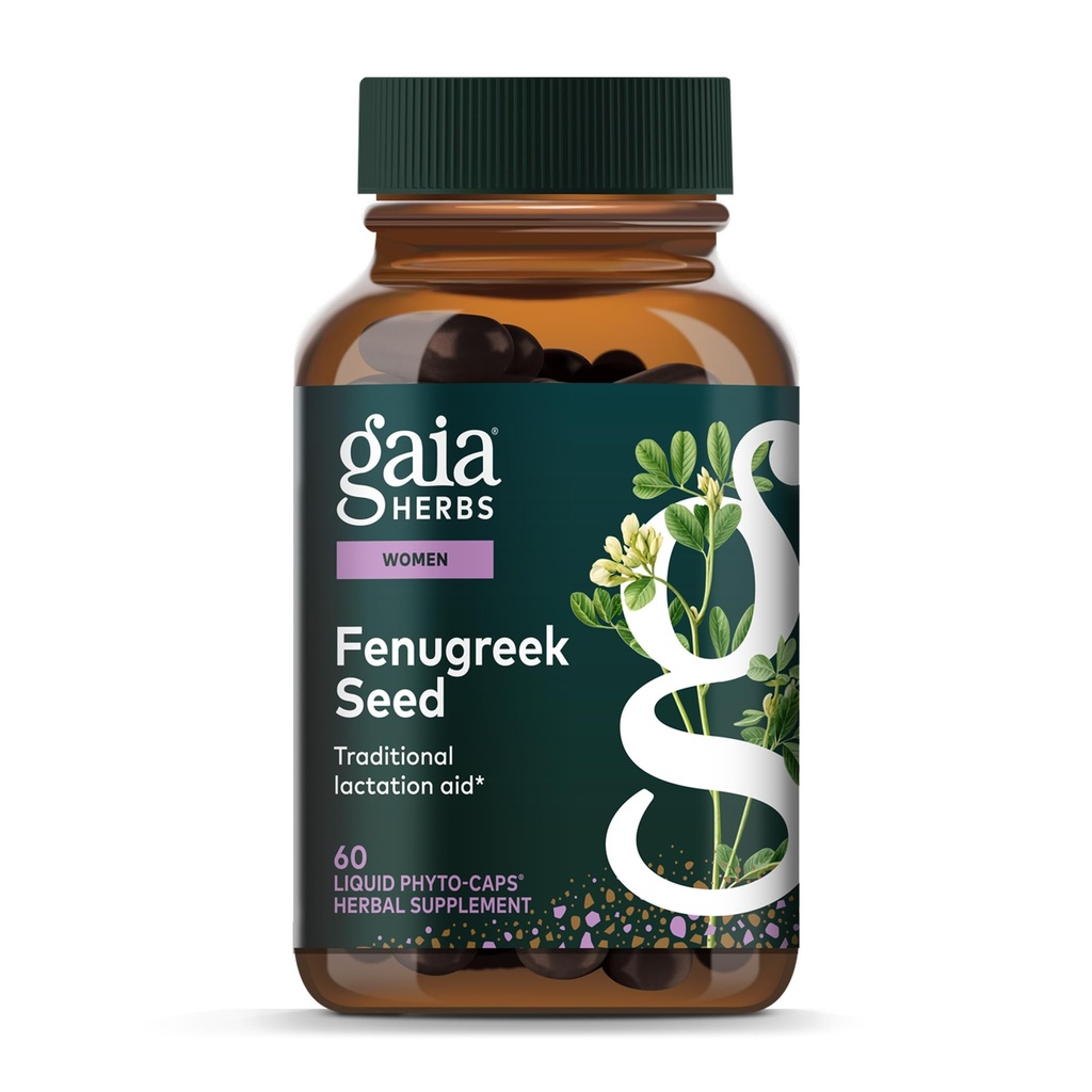 Gaia Herbs Fenugreek Seed - Hjälper till att stödja hälsosam aktning och bröstmjölkproduktion * - Tillverkad med organiska Fenugreek frön - 60 Vegan flytande fyto-kapslar (upp till 15-dagars leverans)