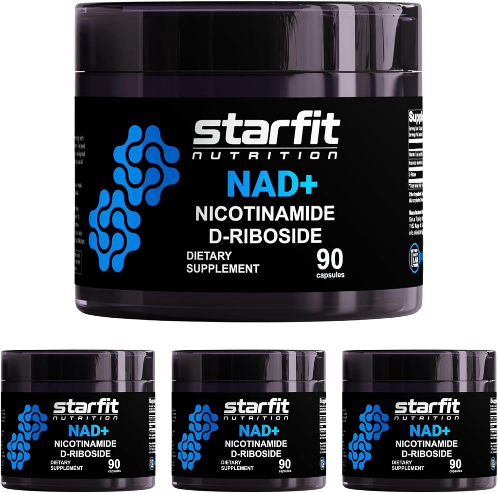 STARFIT - Nikotinamid D-Riboside, Nikotinamid Riboside för att stödja NAD+ Nicotinamide Riboside NAD Supplement, Focus och Energy Supplement, Metabolism Support Nicotinamide Riboside NAD Supplement, 360 Capsules