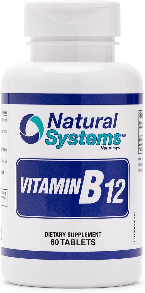 Vitamin B12 60 tabletter 1000 mcg av naturliga system - B12 Vitaminer 1000mg för vuxna hjälper till att stimulera minne * - Vitamin B12 1000 mcg för god matsmältning * - Vitamin B12 Energy Metabolism Support *