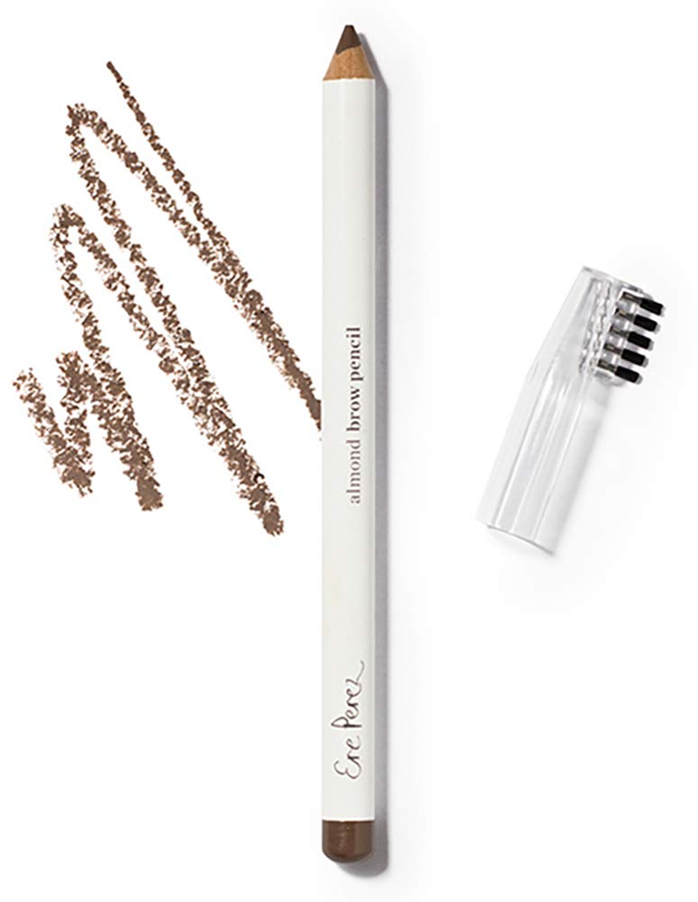 Ere Perez - Natural Almond Eyebrow Pencil | Stöder tillväxt, långvarig, full täckning | Coconut Oil + Vitamin E | Vegan, Cruelty-Free, ren skönhet (perfekt, 0,04 uns | 1.1 g)