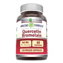 Fantastiska formler Quercetin 800mg med Bromelain 165mg, 120 Veggie Capsules Supplement | Icke-GMO | Gluten Free | Made in USA