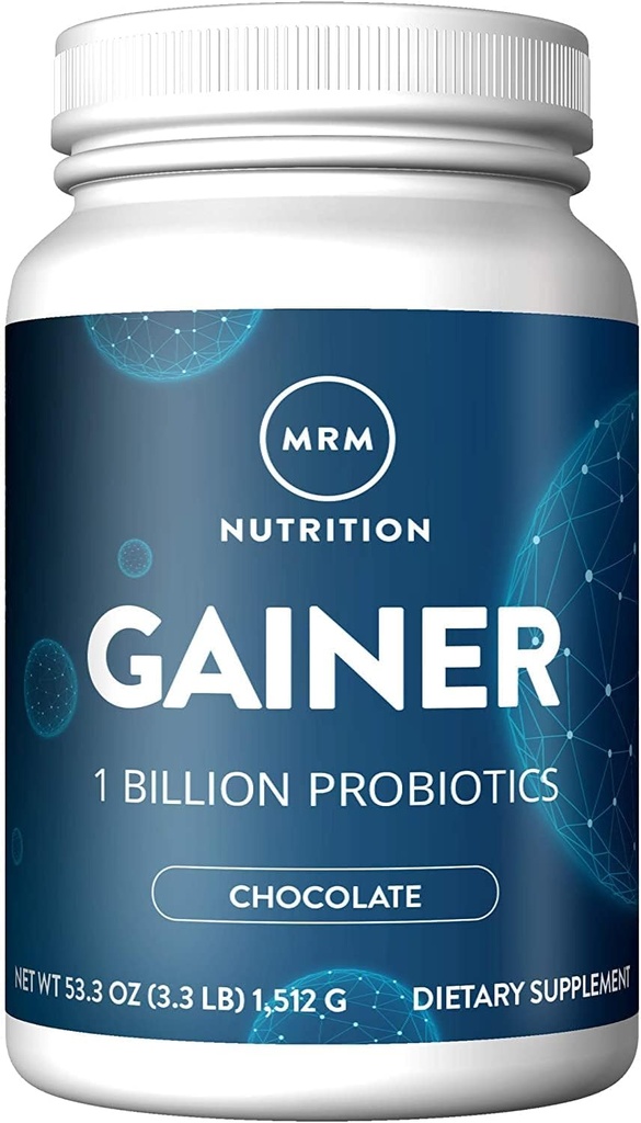 MRM Nutrition Gainer Protein med Probiotics + Postbiotika | Chocolate Flavored | 25g Protein | Whey Concentrate + Isolate + micellär Casein| Långsam + Snabbsmältning | med Digestive enzymer