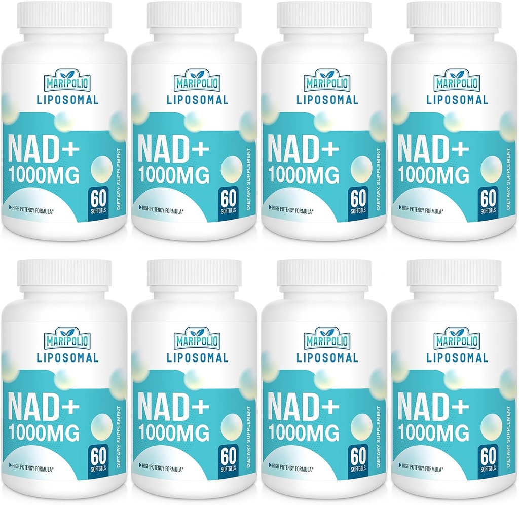 Liposomal NAD + Tillägg 1000 mg | Högsta NAD Pontecy | Max Absorption | Pure NAD Supplement | Energy and DNA Repair, Aging Defense, Brain Function | 480 Softgels