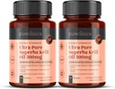 Ultra Pure Krill Oil 500mg x 240 kapslar (2 flaskor) - Sourced in The Unpolluted Waters of Antarctic Providing a Rich Supply of Astaxanthin, Omega 3 och vitamin D