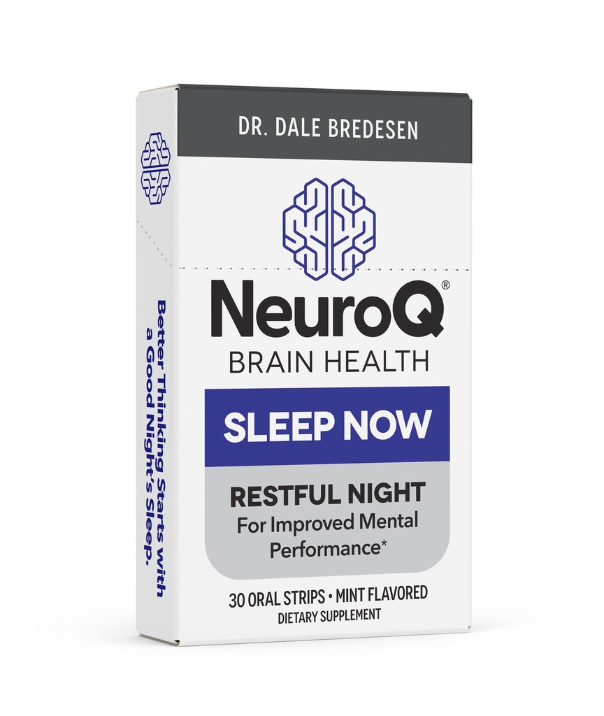 LifeSeasons NeuroQ Sleep Now - Natural Sleep Support Supplement - Behåll hälsosam sömncykel och hjärnfunktion - Melatonin & L-Theanin - Non-Habit Forming - 30 Mint Oral Strips