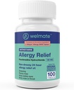 WELMATE - Allergy Relief - Fexofenadine HCl 180 mg - 24 Hour Non-Drowsy Antihistamine - Sneezing - Runny Nose - Itchy Eyes, Nose & Throat - Allergy Relief tabletter - 100 Count