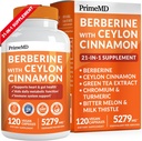 21-i-1 Berberin Supplement med Ceylon Cinnamon - Berberine 1500 mg med Chromium, Bitter Melon och Green Tea Extract - Berberine 5X för Weight Management & Metabolism Support med 5279 mg (120 ct)