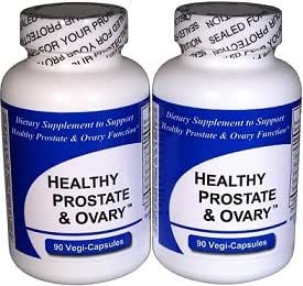Friska Prostate och Ovary - (2 flaskor innehåller totalt 180 Vegi-Capsules) - Koncentrerad Herbal Blend - med Crinum Latifolium, Vegan Kosher Caps. Prostate Herbs för Optimal Support
