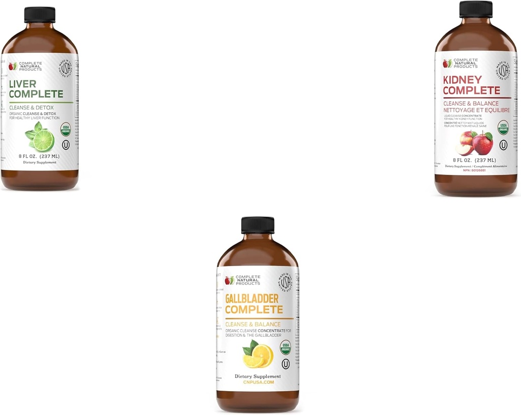 Komplett Naturliga Produkter Lever Komplett 8oz, Njur Komplett 8oz & Gallbladder Komplett 8oz Bundle