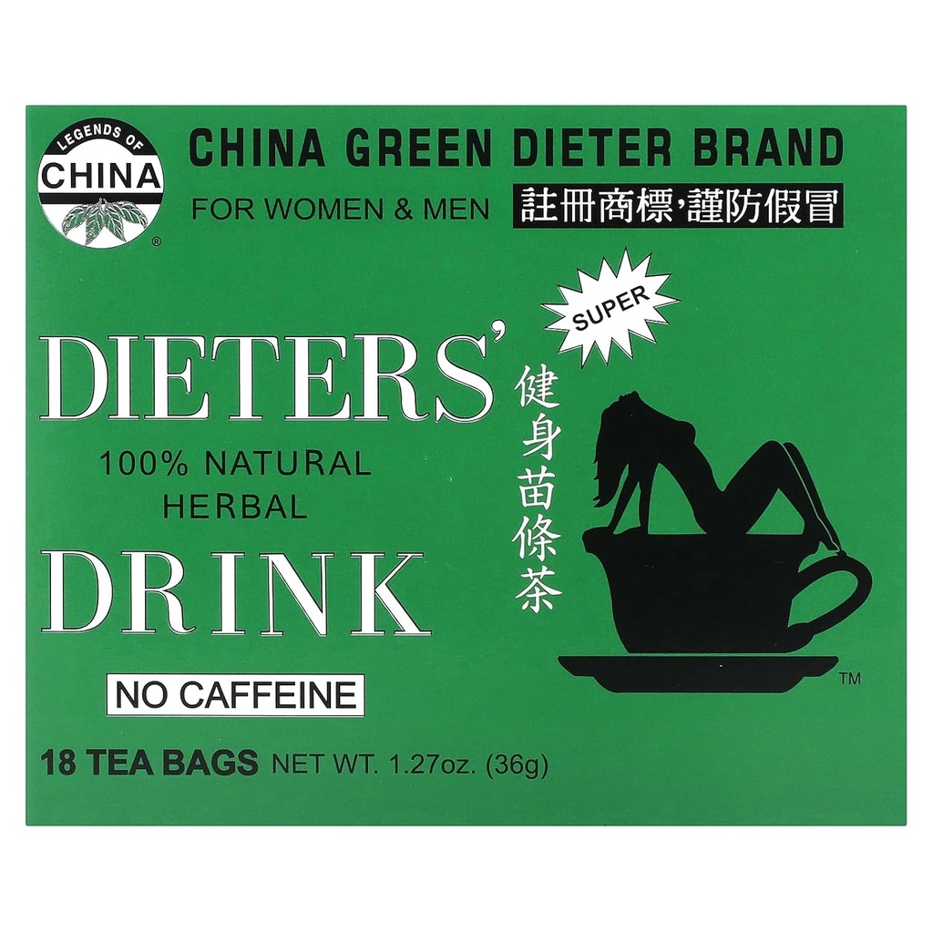 Farbror Lees Tea Dieters 100% naturliga växtbaserade dricka, ingen koffein, 18 tepåsar, 1,27 oz (36 g)