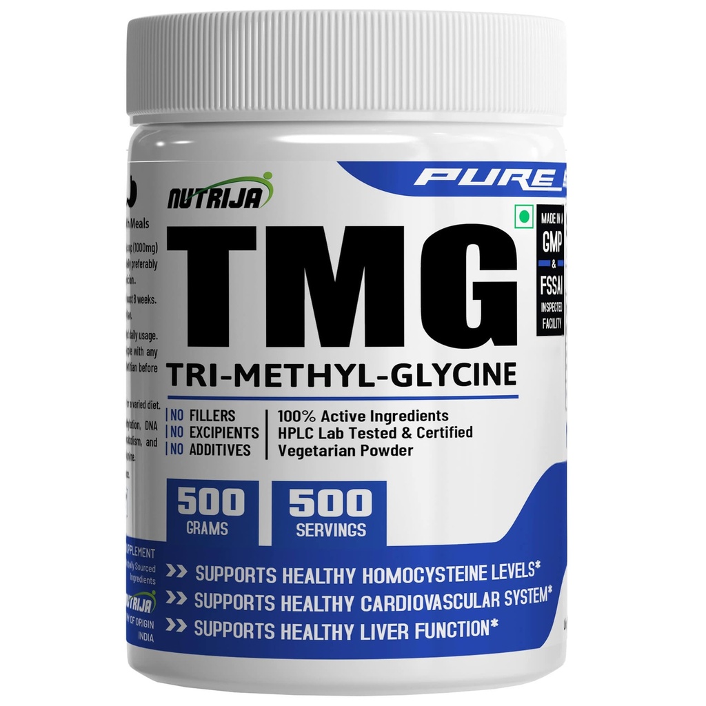 NutriJa-TRIMETHYLGLYCINE (TMG) (Betaine Anhydrous) (500 Grams)