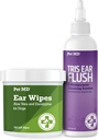 Pet MD Dog Ear Cleaning Wipes med Aloe och Eucalyptus + Veterinary Tris Flush Cat & Dog Ear Cleaner
