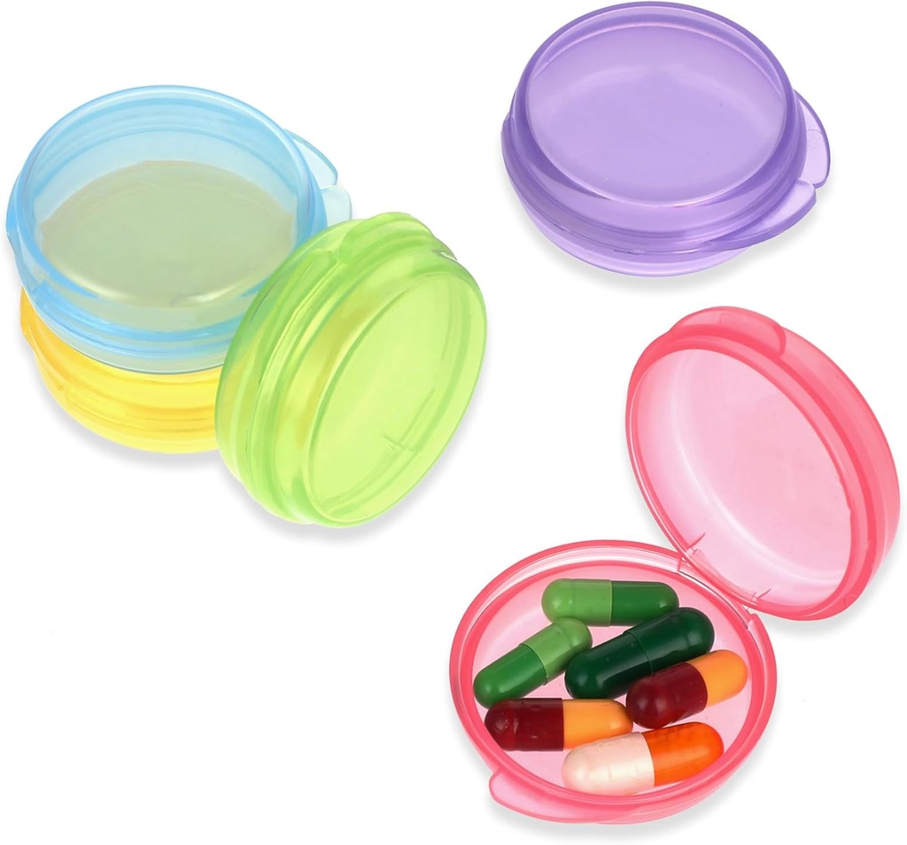 5 Pack Mini Pill Case Small Pill Organizer Box Portable Vitamin Holder Travel Pill Container för Pocket Purse Pills Storage Box för att hålla Medicine Cod Liver Oil