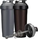 28-årig Shaker Bottle | Protein Shaker Bottle med Action-Rod Wire Mixer | Shaker Cups är BPA Free och Dishwasher Safe | Black & Gray