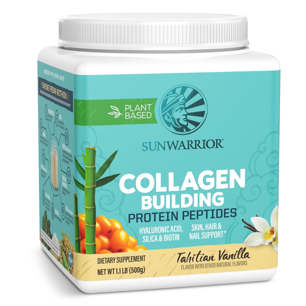 Vegan Collagen Protein Powder Plant-baserade | Hyaluronic Acid Minerals Biotin Soy Free Dairy Free Gluten Free NON-GMO | Vanilla 20 Servings | Collagen Building Peptides av Sunwarrior