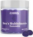 Droppels Mäns Multivitamin Gummies med folsyra, vitamin A, D, C, E, K, B6, B12, Biotin & More | Vegan, Non-GMO & Pectin-Based | Färsk BlackBerry Flavor, 60 Count