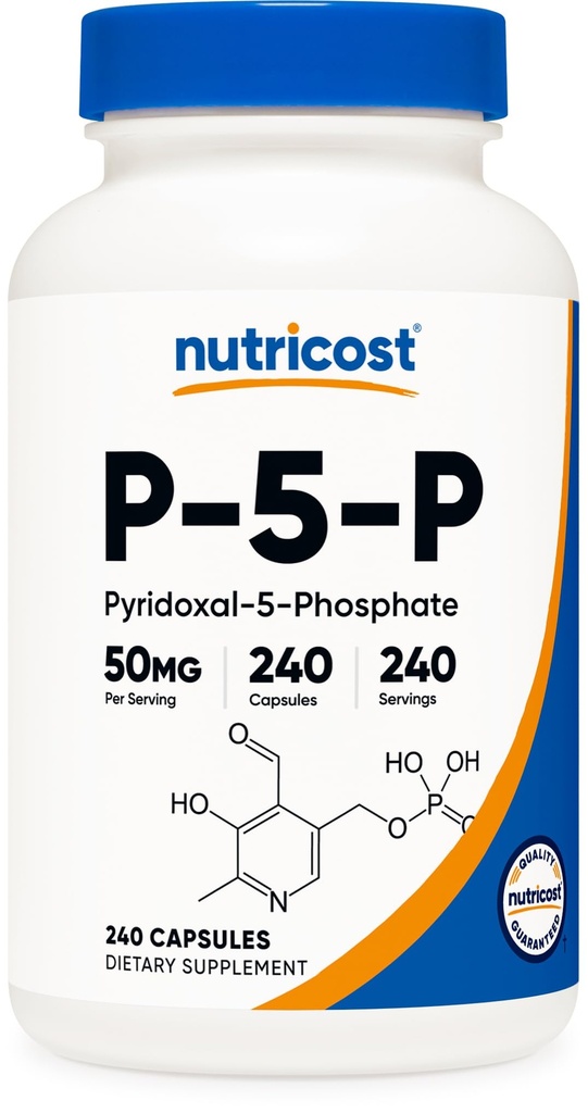 Nutricost P5P Vitamin B6 Supplement (50mg) 240 Capsules, Gluten Free