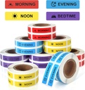 Medicine Stickers Medication Instruction Label Permanent Paper Label Morning Noon Evening Bedtime Stickers för Pill Case Planner 0,4 * 1,6 tum ( Varje design av 1000 lakan)