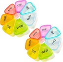 Weekly Large 7 Day Pill Organizer - Pill Box, Case, Container, Travel Dispenser - Fish Oil, Vitaminer, Medicine Organizer