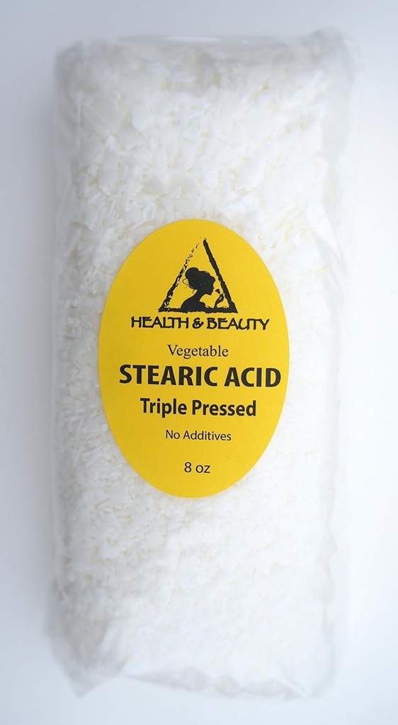 Stearic Acid Vegetable Triple Pressed Cosmetic Grade Pastilles Skägg 100% ren av H&B Oils Center (8 oz)