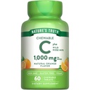 Naturens sanning tuggbar vitamin C med Rose Hips | 1000 mg | 60 tabletter | Vegan, icke-GMO & Gluten fri tillägg
