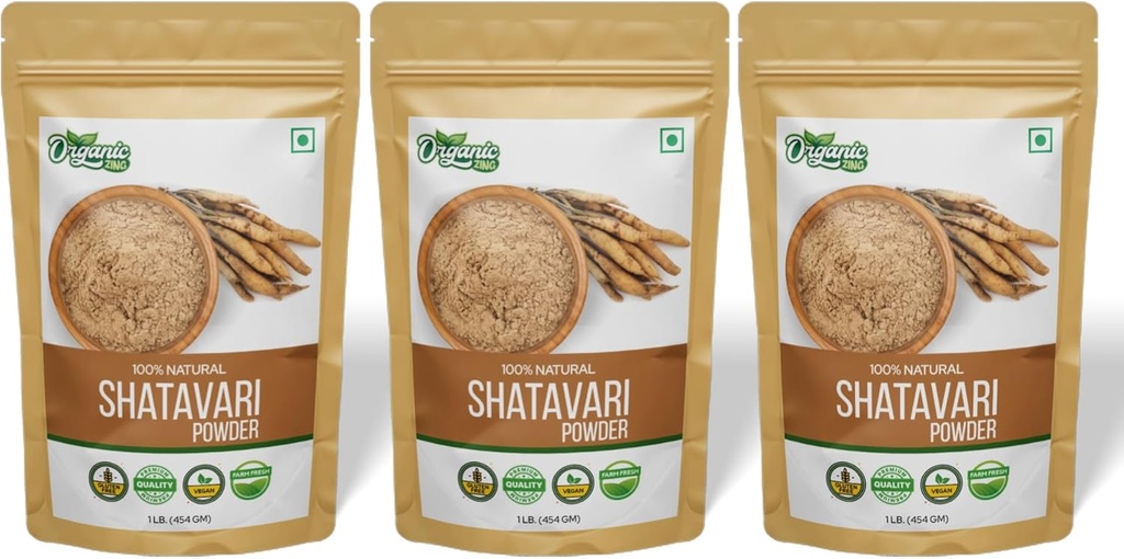 Organisk Shatavari Powder - 16 oz (Pack of 3)