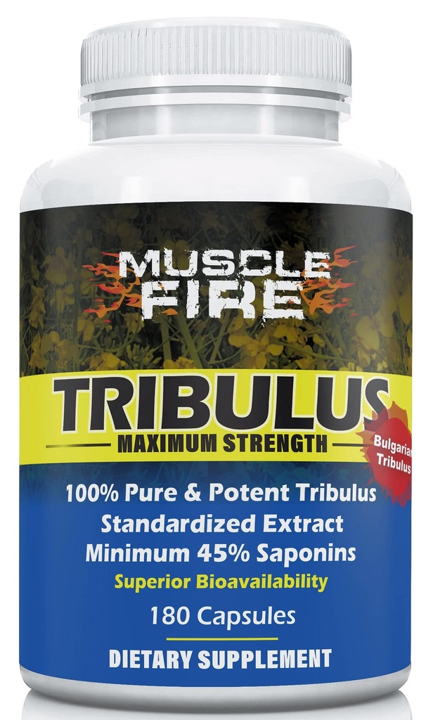 Herbal Nutrition Tribulus Terrestris, Bulgarien, 1500mg 45% Saponins, Lecithin för bättre uppdatering, 180 kapslar, en flaska ...