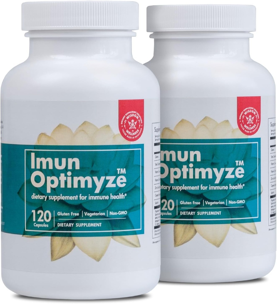 Immune OPTIMIZE - Immune System Support Supplement - 120 kapslar 2-Pack - Balanskomplex för immunstöd - Multi Vitaminkapslar för vuxna - Glutenfri och icke GMO-tillägg